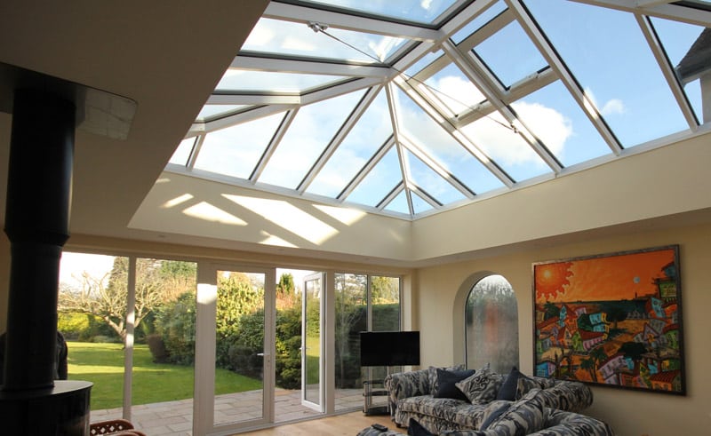 Glazed roofs in a conservatory