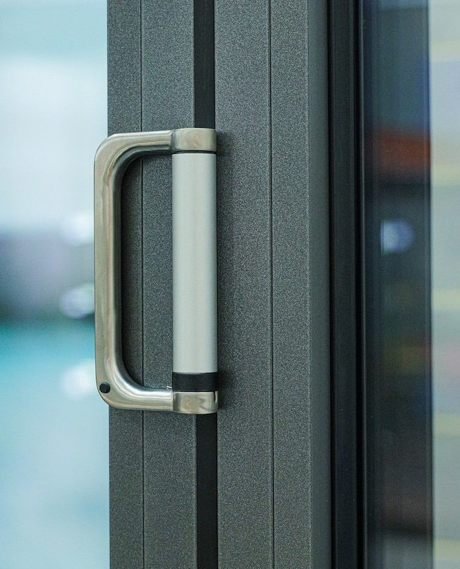 close up of solarlux Bifolding doors handle