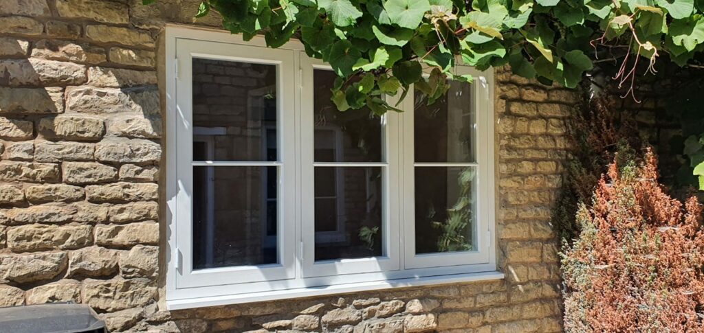 new double glazed window in a wood-effect style