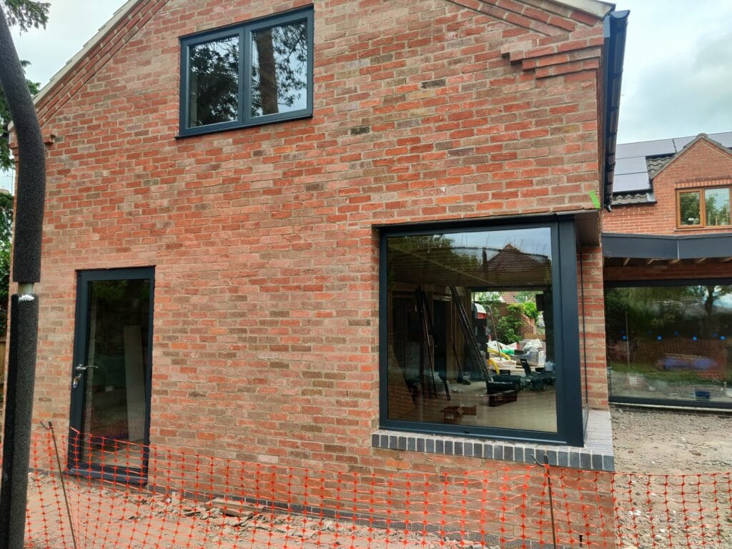 new house with grey modern windows