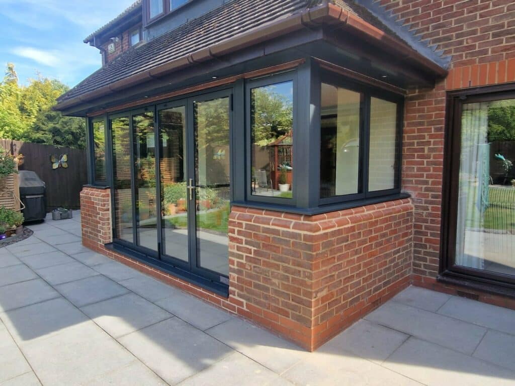 solarlux bifolds in cambridgeshire detached house extension