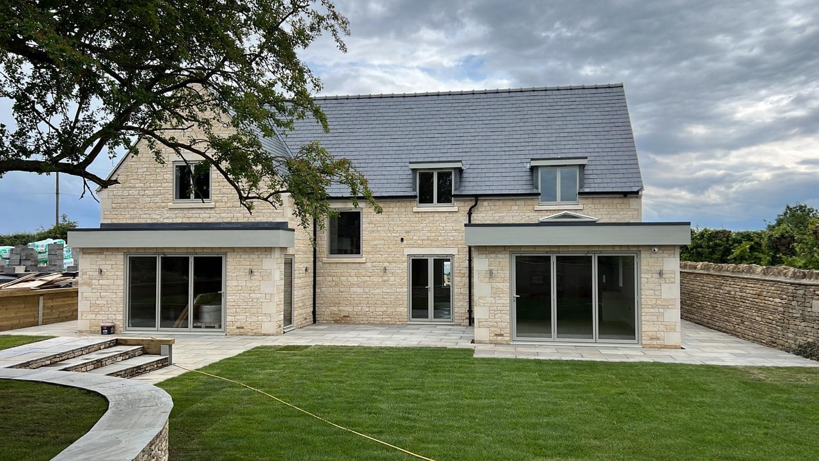 aluminium windows in rutland new build stone house