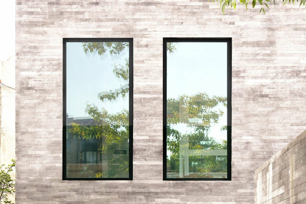 cortizo cor 70 tilt and turn windows in a designer wall